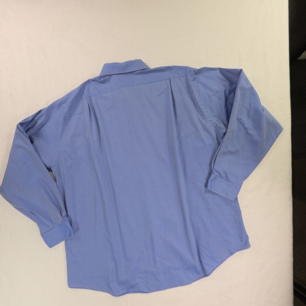 VAN HEUSEN Royal Herringbone Blue Size 2XL 18.5 36/37 Button Down Regular Fit - Picture 5 of 6